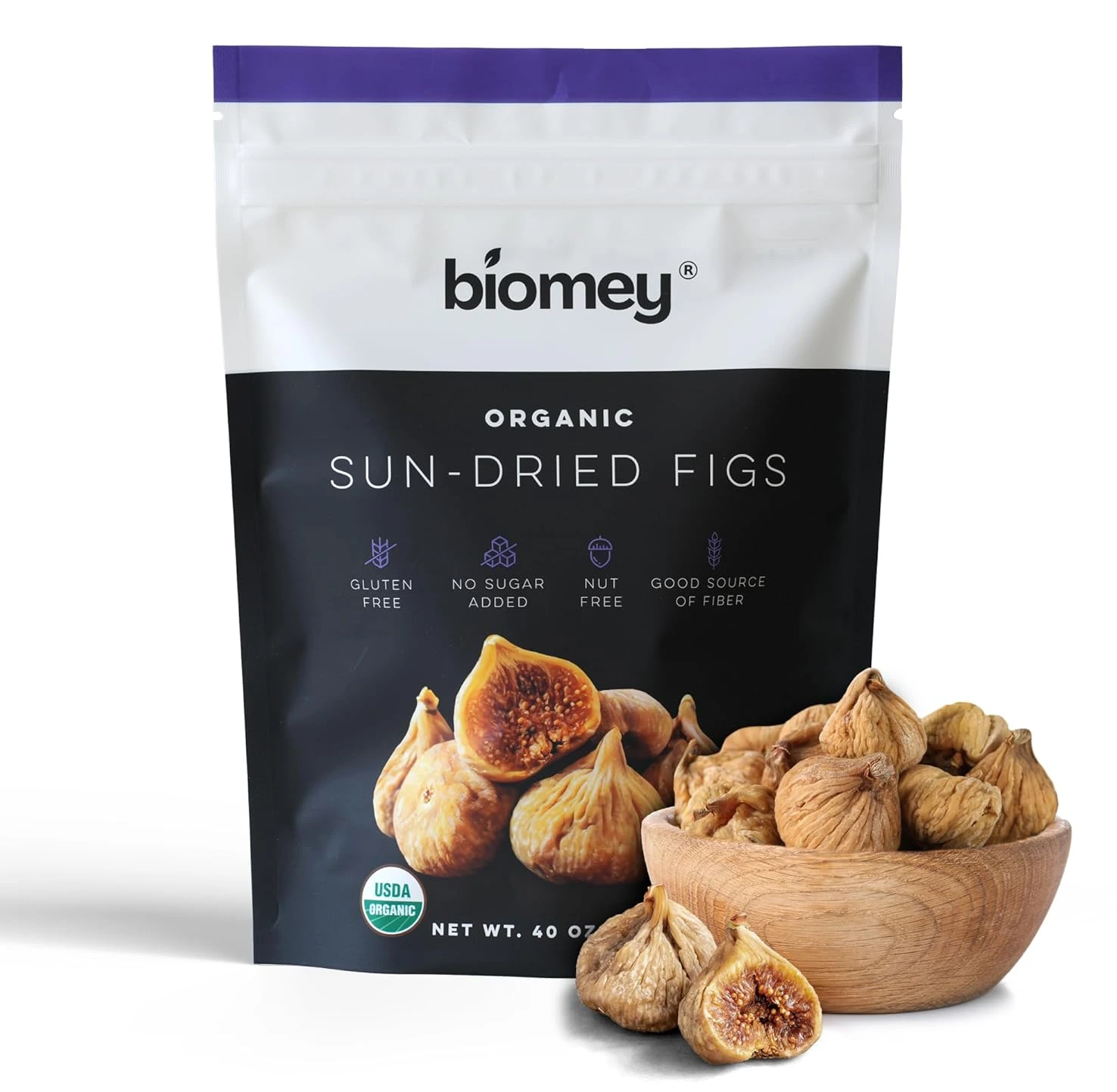 Biomey organic sun-dried figs product pouch
