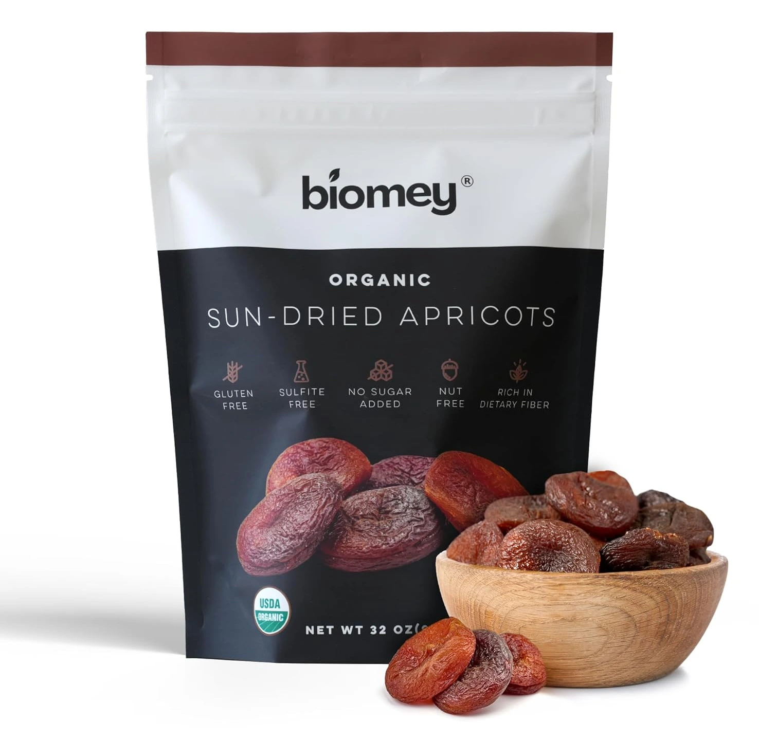 Biomey organic Turkish sun-dried apricots product pouch